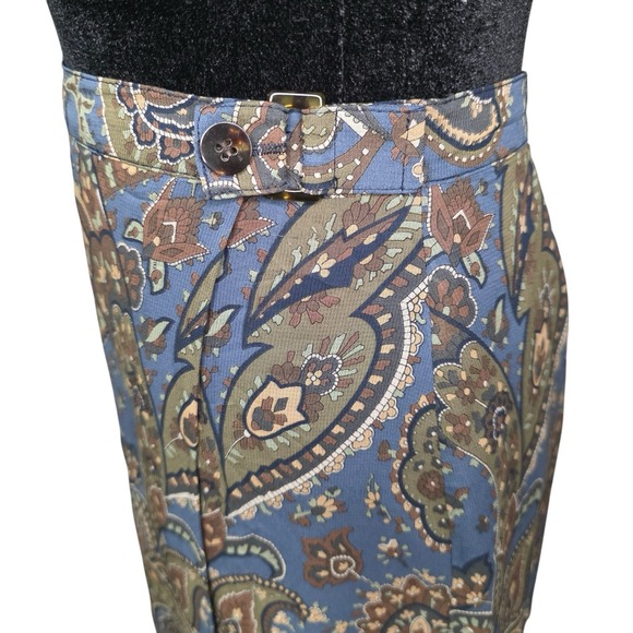 Vintage Harold's Paisley Maxi Skirt Blue Brown Rayon Size 6 Boho Modest USA - Picture 6 of 10
